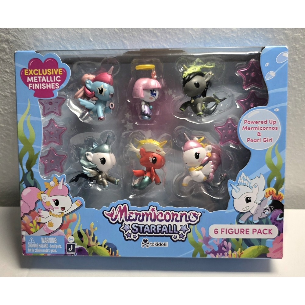 TOKIDOKI MERMICORNS STARFALL 6 FIGURE SET METALLIC FINISHES NEW